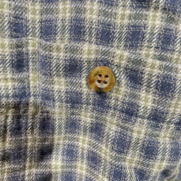 Woolrich John Rich & Bros Men’s Button-Up Flannel Shirt Blue Plaid Size XL - Picture 4 of 9